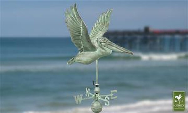 Pelican Weathervane Seashore Bird Creative Sculptural Ocean Artwork